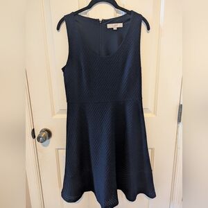 Loft Women's Navy Lacy Lined Sleeveless Dress, Size 6